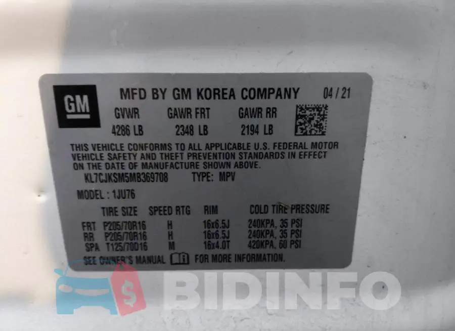 KL7CJKSM5MB369708 Photo# 12