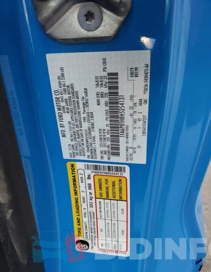 1FA6P8TH8H5254131 Photo# 12