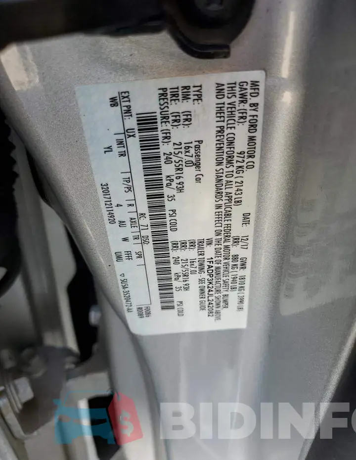 1FADP3K24JL242082 Photo# 12