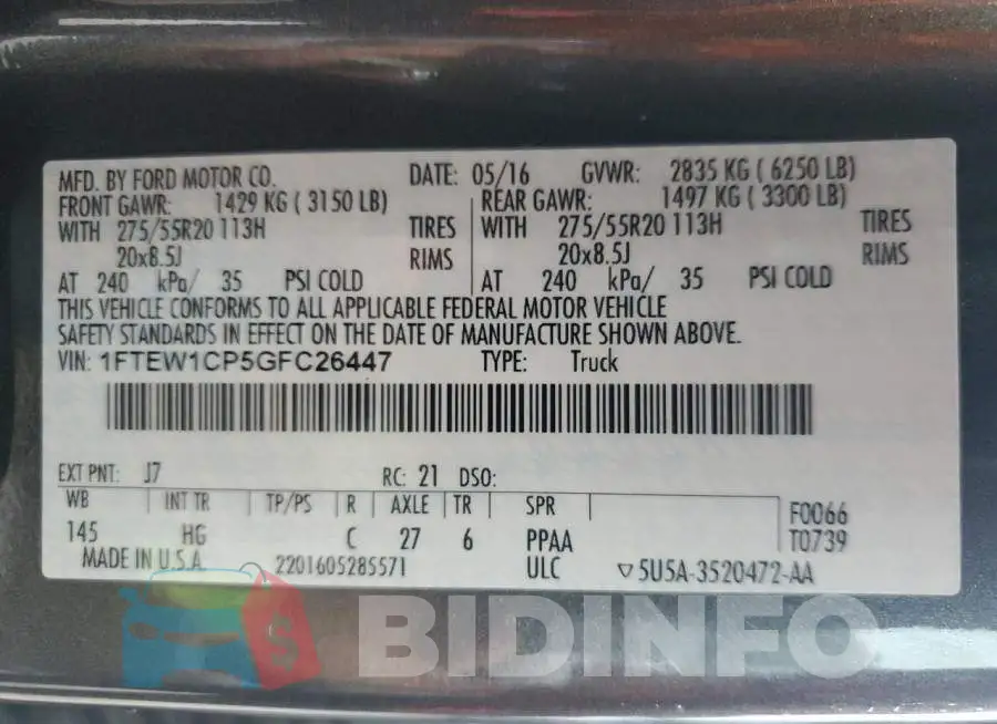 1FTEW1CP5GFC26447 Photo# 13
