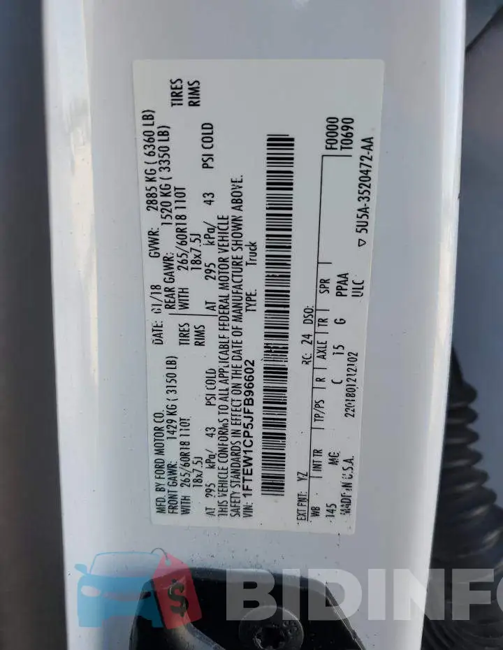 1FTEW1CP5JFB96602 Photo# 12
