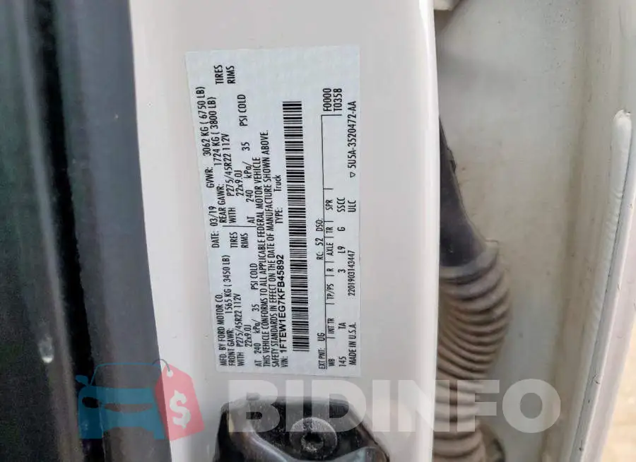1FTEW1EG7KFB45892 Photo# 12