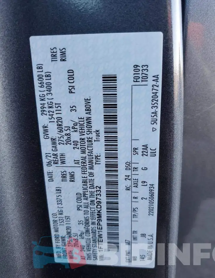 1FTEW1EP9MKD97332 Photo# 12