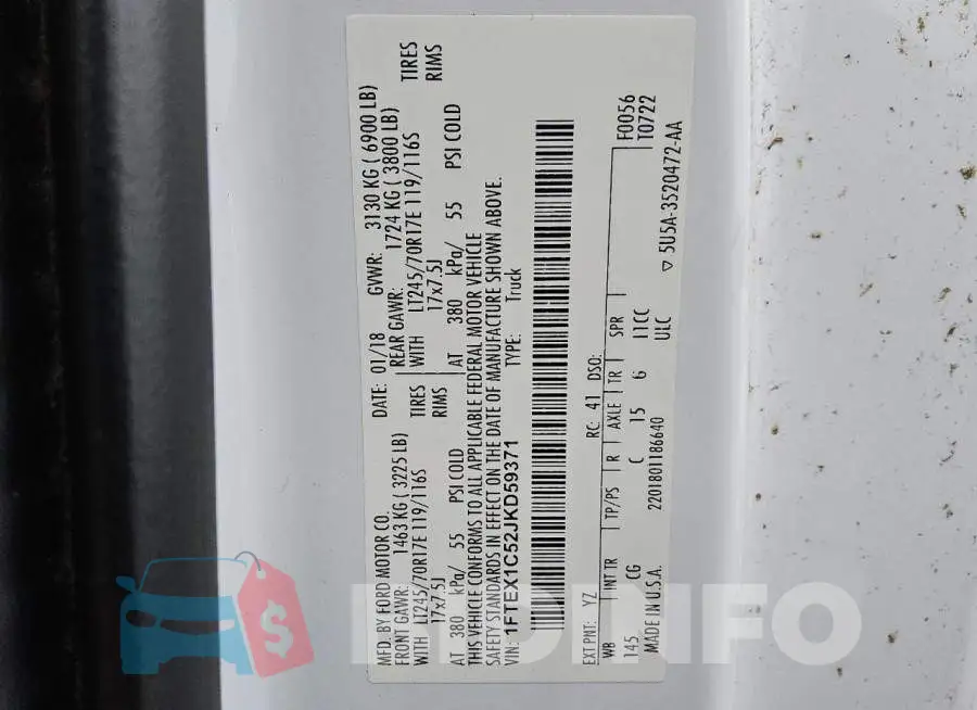 1FTEX1C52JKD59371 Photo# 12