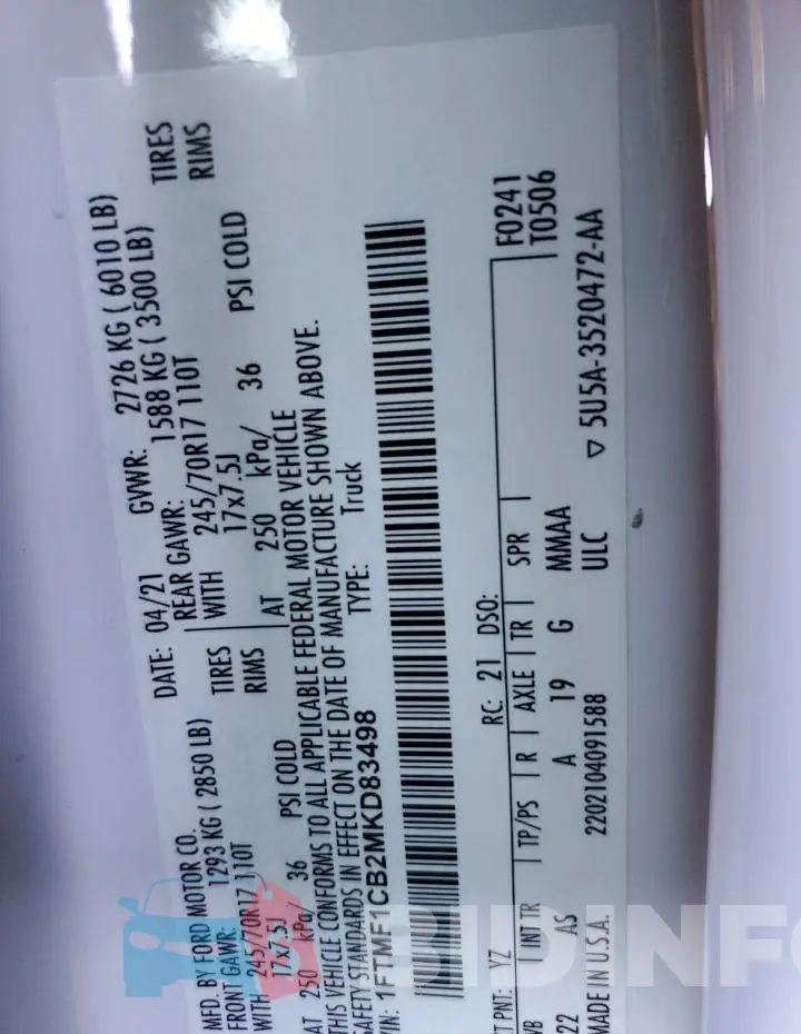 1FTMF1CB2MKD83498 Photo# 12