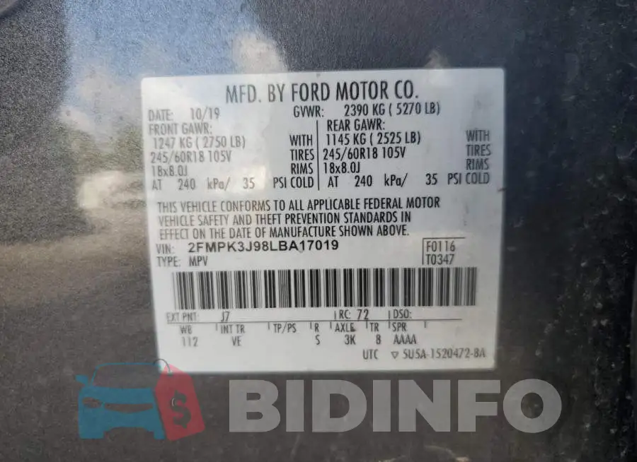 2FMPK3J98LBA17019 Photo# 14