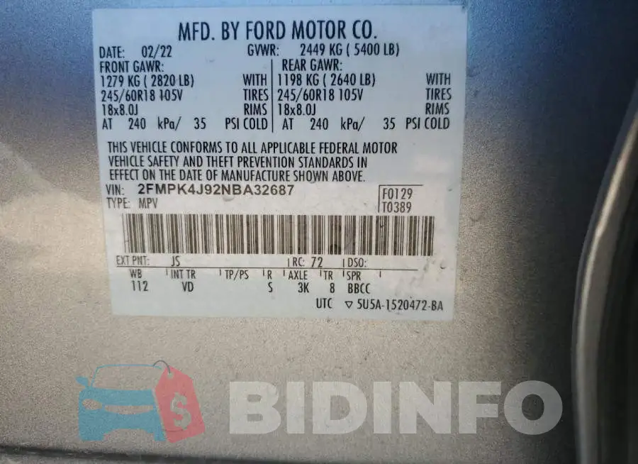 2FMPK4J92NBA32687 Photo# 14