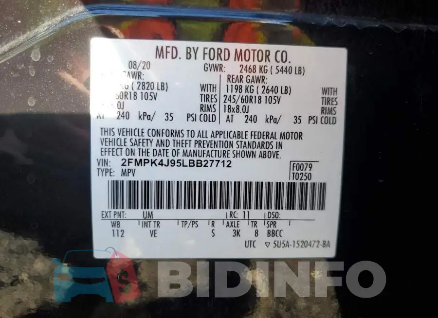 2FMPK4J95LBB27712 Photo# 13