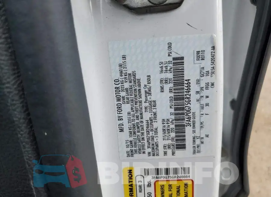 3FA6P0G75GR246664 Photo# 13