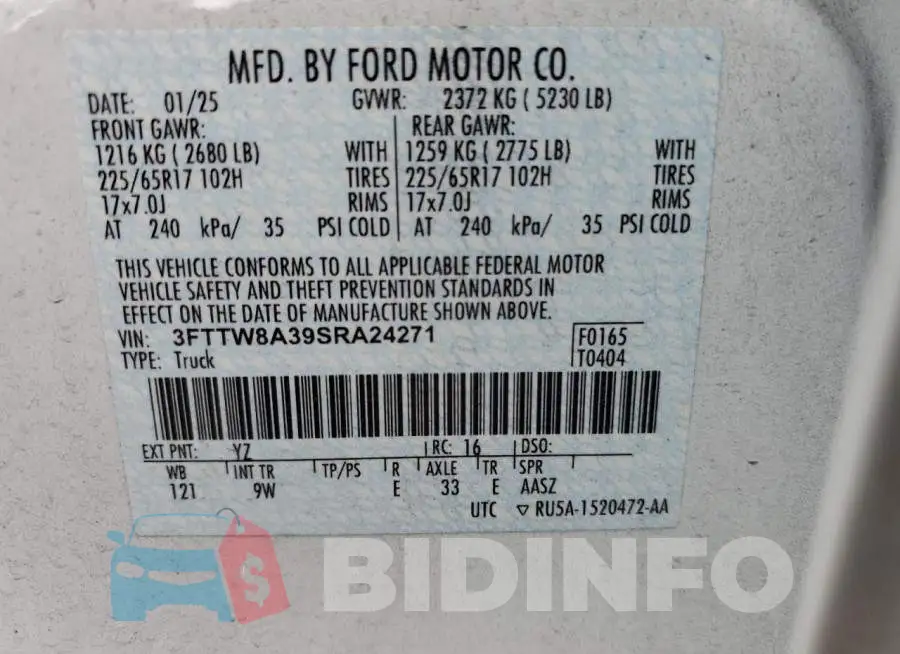 3FTTW8A39SRA24271 Photo# 13