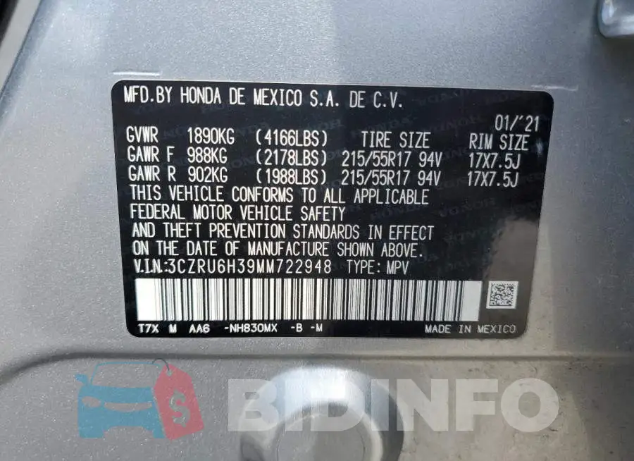 3CZRU6H39MM722948 Photo# 12