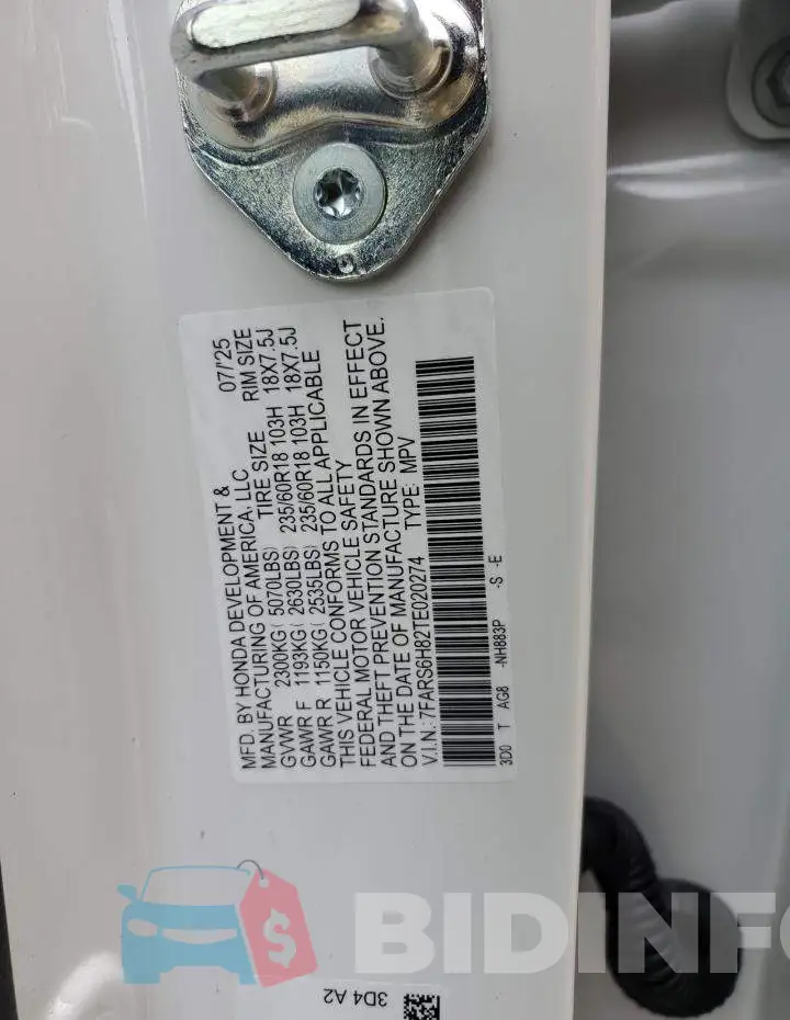 7FARS6H82TE020274 Photo# 13