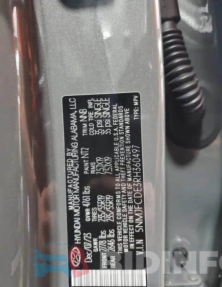 5NMJFCDE3RH360497 Photo# 13