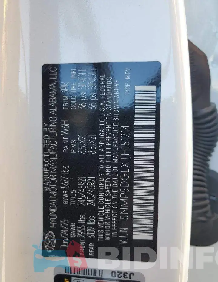 5NMP5DGLXTH151214 Photo# 14