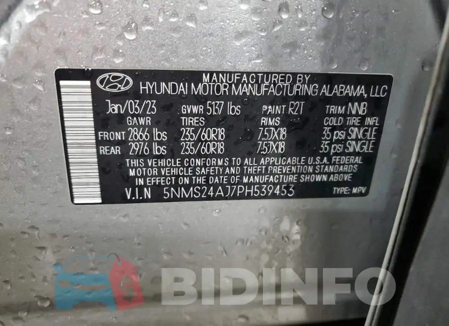 5NMS24AJ7PH539453 Photo# 13