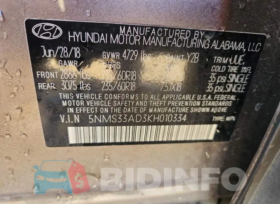 5NMS33AD3KH010334 Photo# 14
