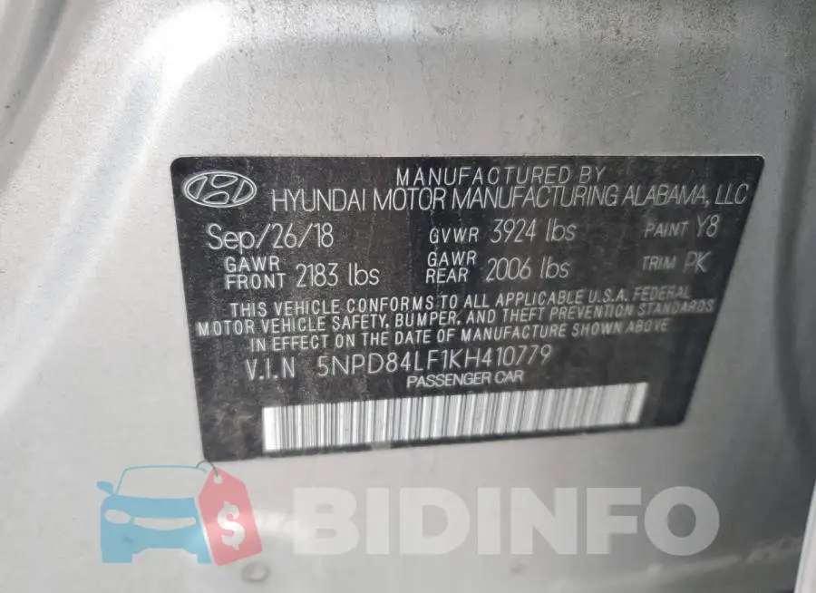 5NPD84LF1KH410779 Photo# 12