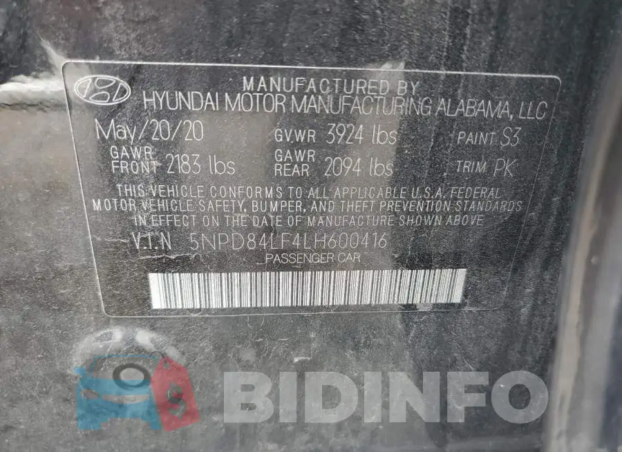 5NPD84LF4LH600416 Photo# 12