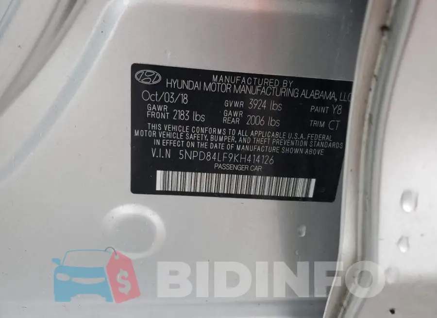 5NPD84LF9KH414126 Photo# 13
