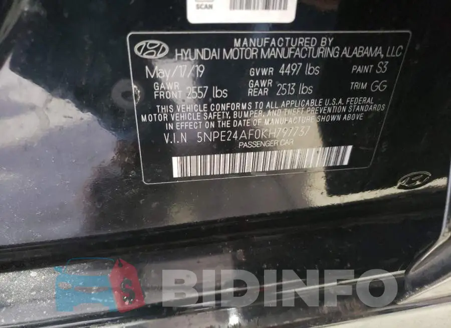 5NPE24AF0KH797737 Photo# 12
