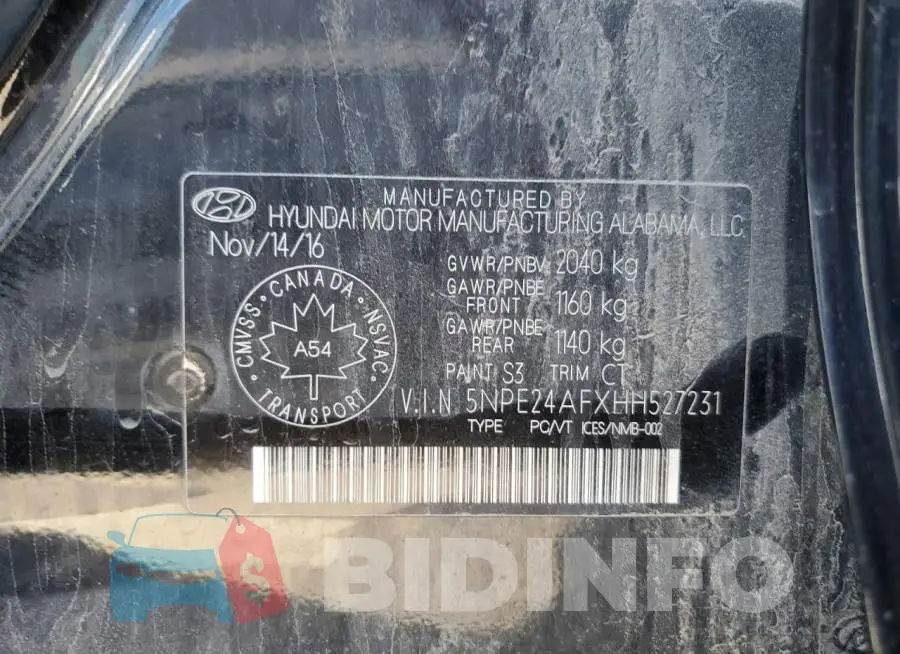 5NPE24AFXHH527231 Photo# 12