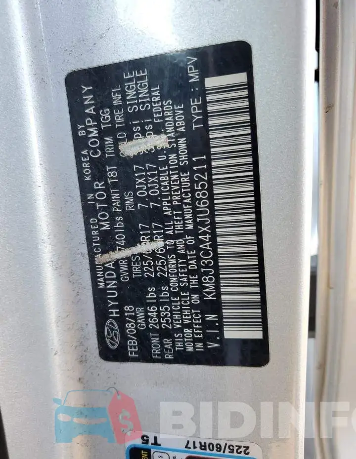 KM8J3CA4XJU685211 Photo# 13