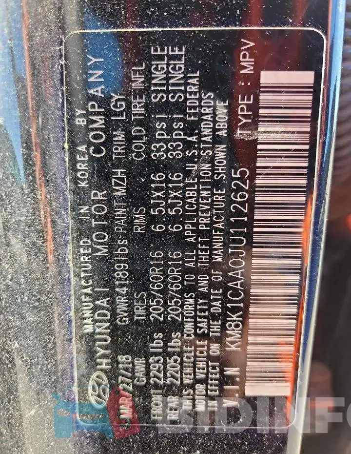 KM8K1CAA0JU112625 Photo# 12