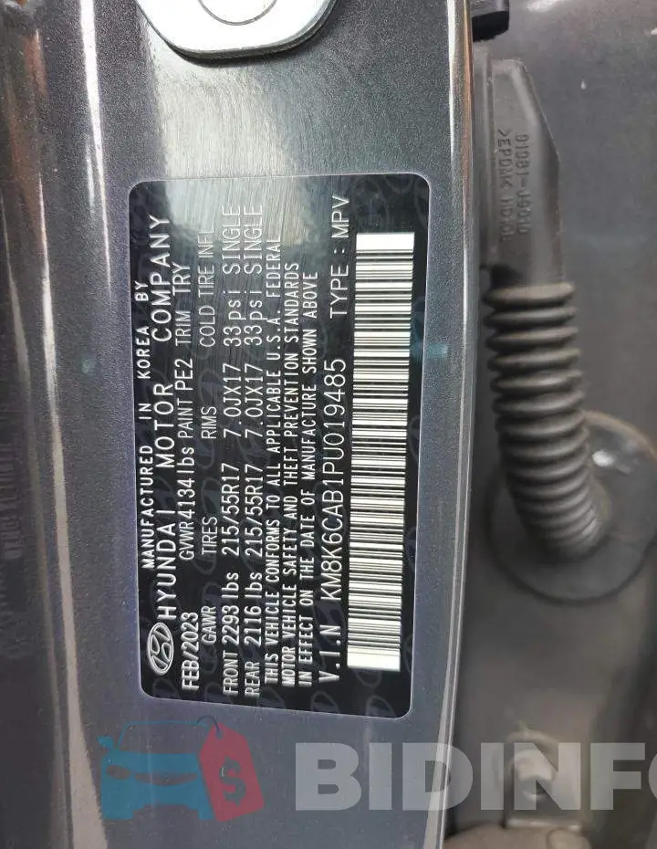 KM8K6CAB1PU019485 Photo# 12