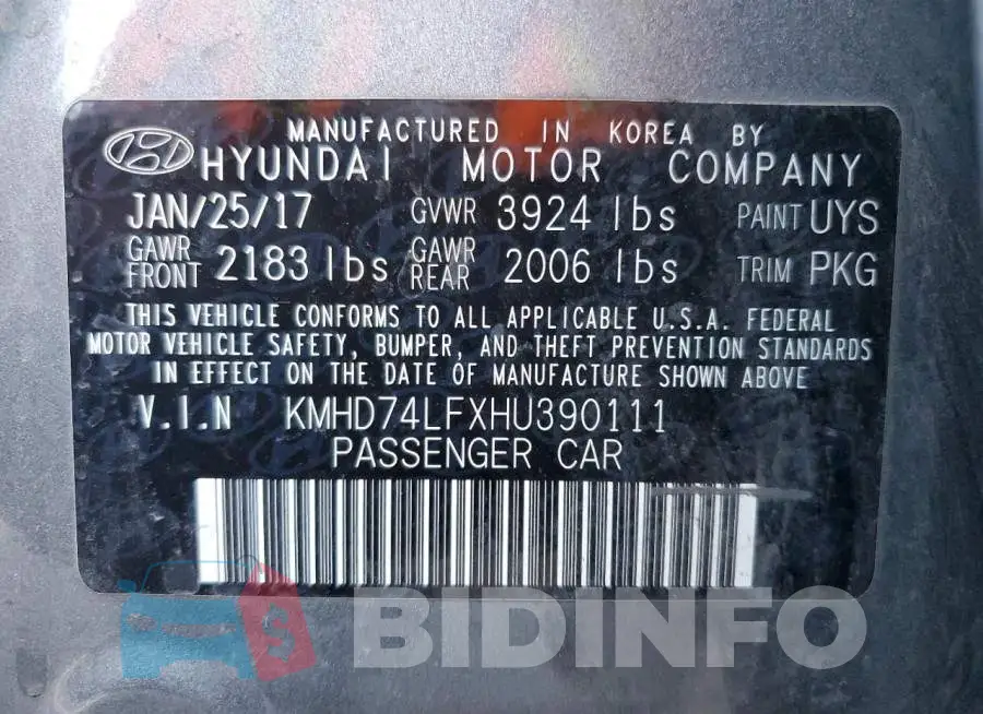 KMHD74LFXHU390111 Photo# 12