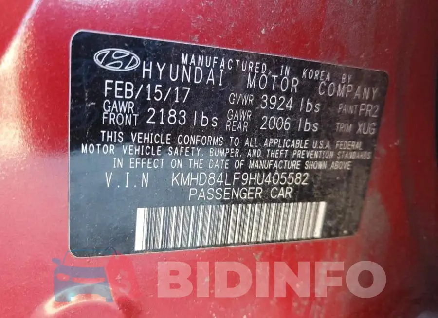KMHD84LF9HU405582 Photo# 13