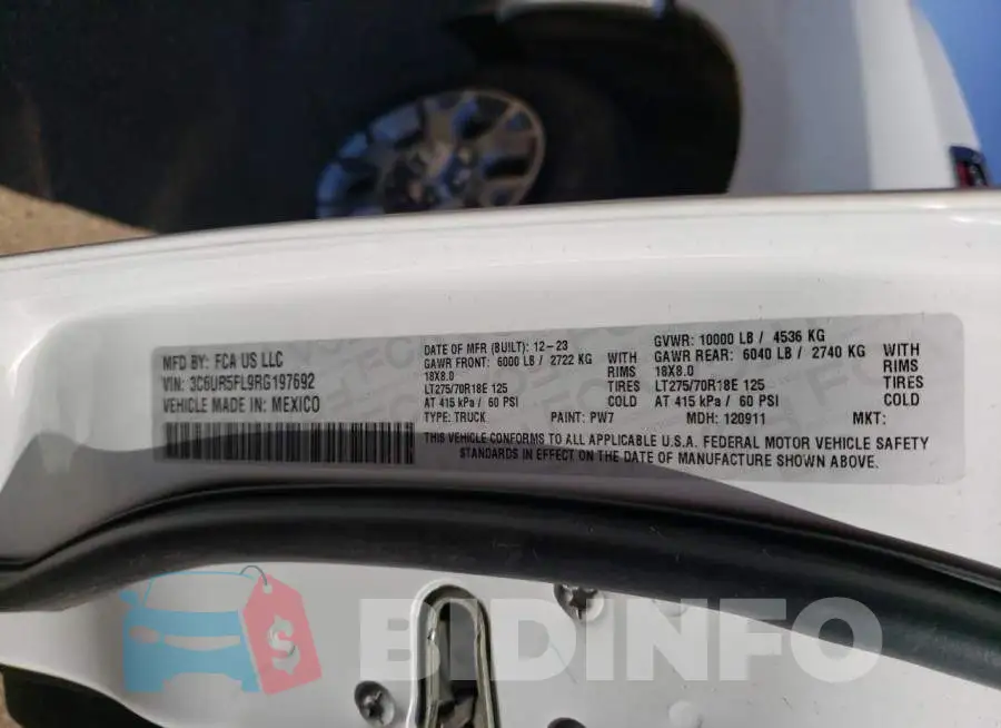 3C6UR5FL9RG197692 Photo# 12