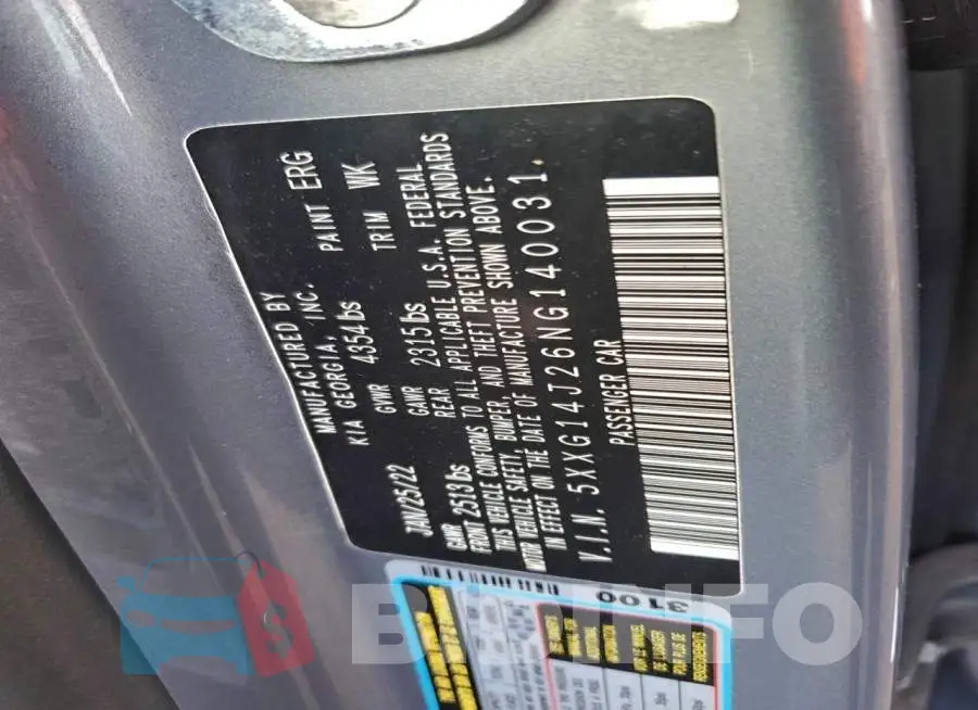 5XXG14J26NG140031 Photo# 12
