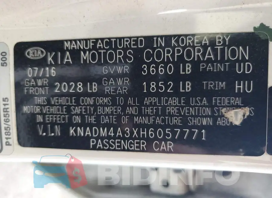 KNADM4A3XH6057771 Photo# 12
