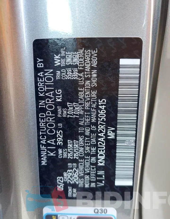 KNDEU2AA2R7506415 Photo# 14