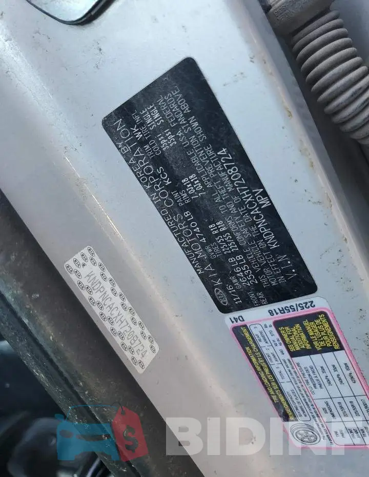 KNDPNCACXH7208724 Photo# 13