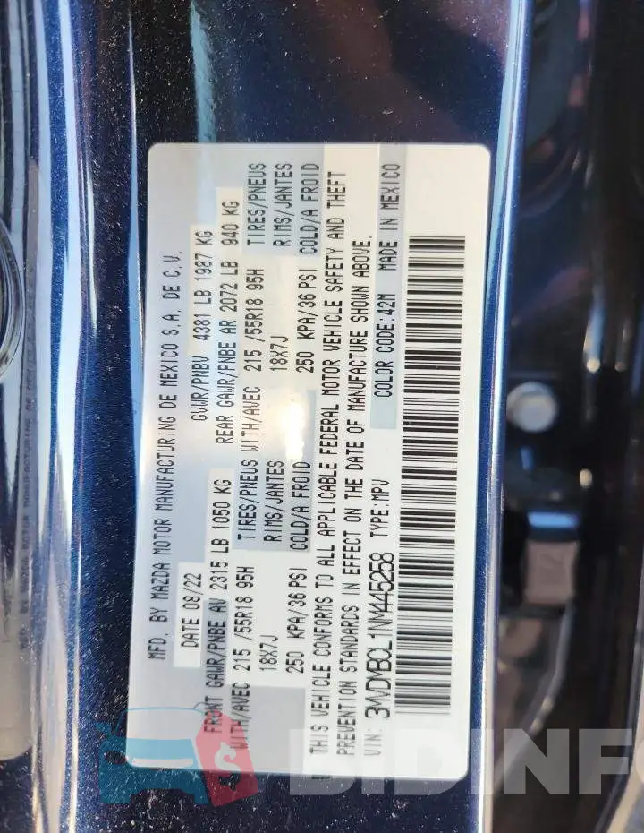 3MVDMBCL1NM445258 Photo# 12