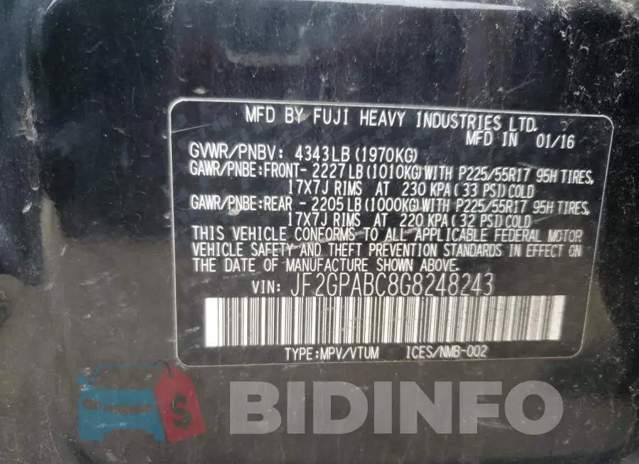 JF2GPABC8G8248243 Photo# 13