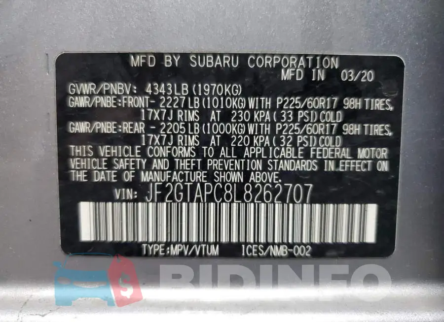 JF2GTAPC8L8262707 Photo# 13