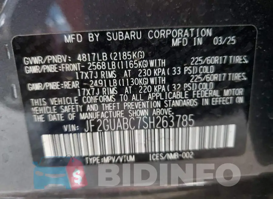 JF2GUABC7SH263785 Photo# 12