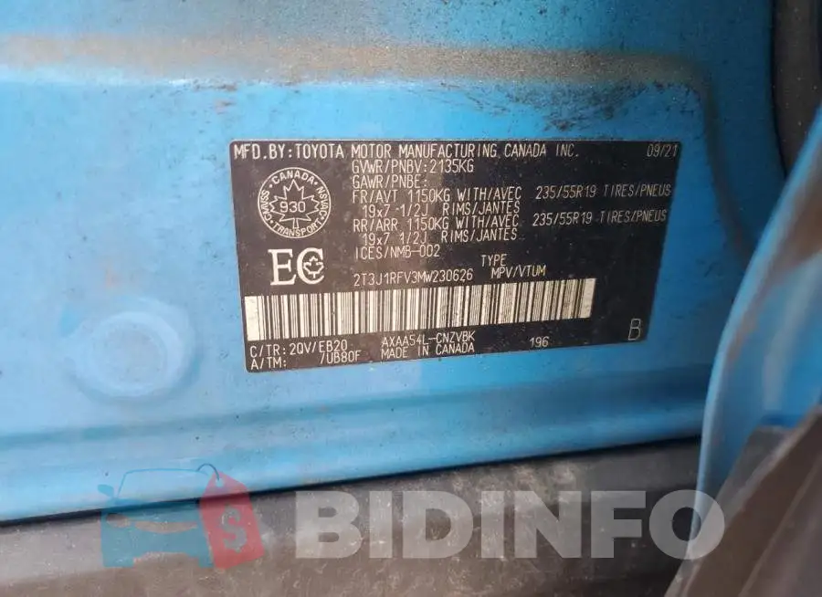 2T3J1RFV3MW230626 Photo# 14