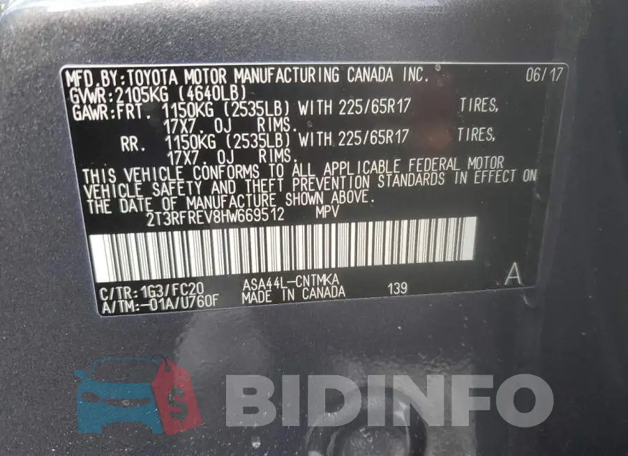 2T3RFREV8HW669512 Photo# 13