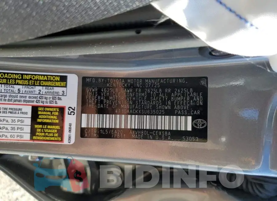 4T1DAACKXSU635025 Photo# 12