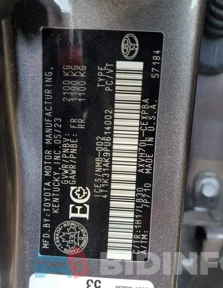 4T1K31AK9PU614002 Photo# 13