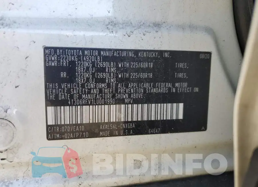 4T3D6RFV1LU001990 Photo# 13