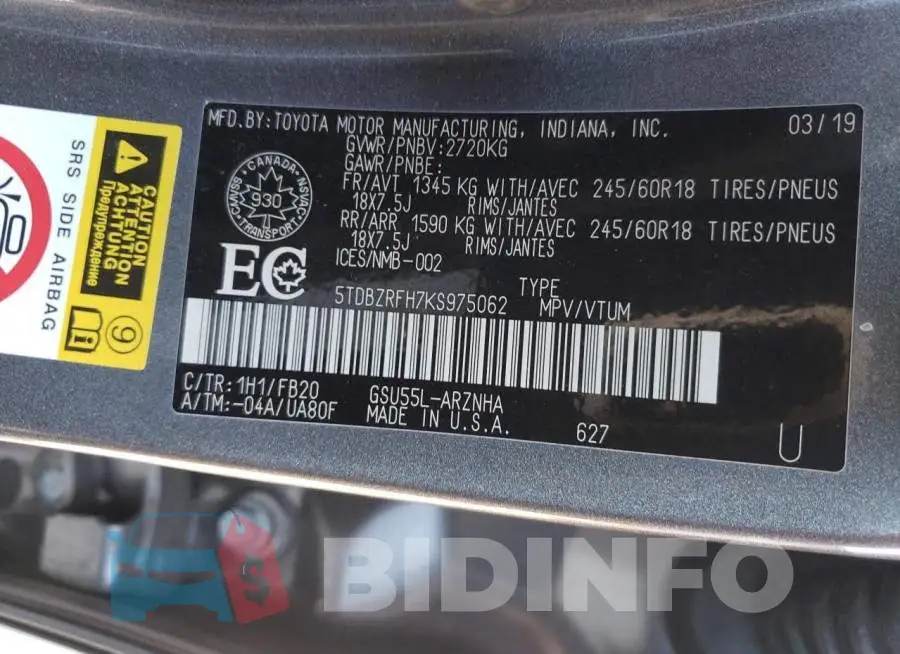 5TDBZRFH7KS975062 Photo# 13