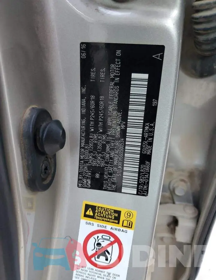 5TDJKRFH5GS500534 Photo# 13