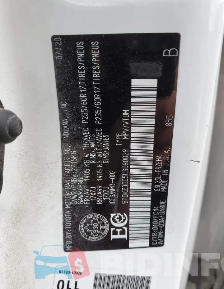 5TDKZ3DC5LS080028 Photo# 14