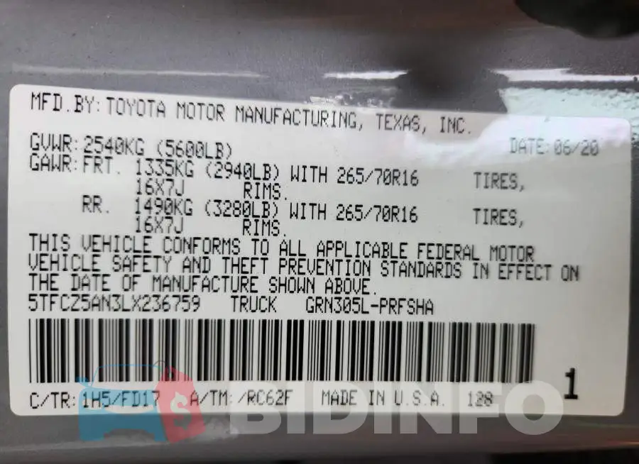 5TFCZ5AN3LX236759 Photo# 13