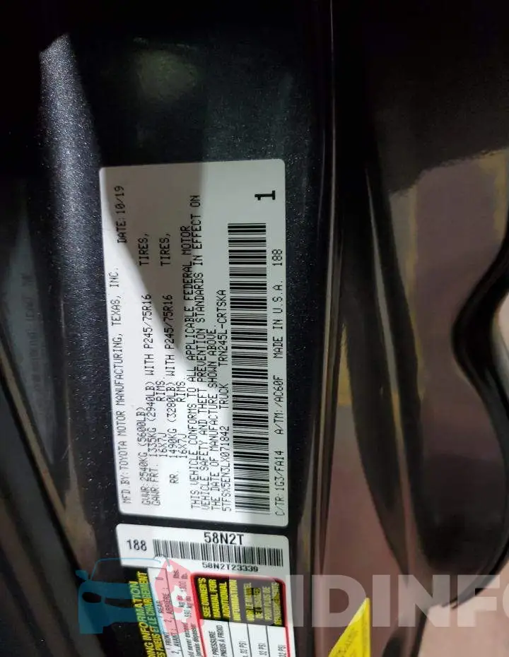 5TFSX5EN3LX071842 Photo# 12
