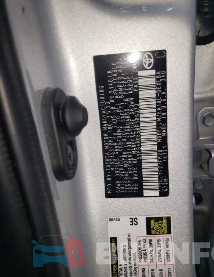 5YFB4MDE5RP109373 Photo# 12